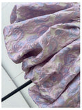 Pretty Ball Gown Square Neck Lilac Floral Printed Pattern Satin Formal Homecoming Dress Middle School Short 21st Birthday Outfits Graduation Dress Mini Cocktail Dresses HZ1121