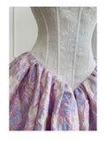 Pretty Ball Gown Square Neck Lilac Floral Printed Pattern Satin Formal Homecoming Dress Middle School Short 21st Birthday Outfits Graduation Dress Mini Cocktail Dresses HZ1121