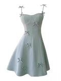 Aesthetic A line Spaghetti Straps Mint Green Formal Mini Homecoming Dress Middle School Short 17th Birthday Outfits Graduation Dress Hoco Dresses HZ1121