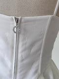 Modest A Line Spaghetti Straps White Satin Short Formal Homecoming Dress Middle School Short 20th Birthday Outfits Graduation Dress Cocktail Dresses HZ1121