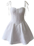 Modest A Line Spaghetti Straps White Satin Short Formal Homecoming Dress Middle School Short 20th Birthday Outfits Graduation Dress Cocktail Dresses HZ1121