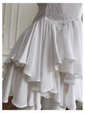 Modest A Line Spaghetti Straps White Chiffon Short Formal Homecoming Dress Middle School Short 20th Birthday Outfits Graduation Dress Cocktail Dresses HZ1121