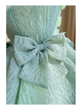 Cute Ball Gown Mint Green Satin Formal Short Mini Homecoming Dress Middle School 20th Birthday Outfits Graduation Dress Cocktail Dresses HZ1121