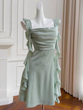 Cute A Line Square Neck Mint Green Short Formal Homecoming Dress Middle School Short 20th Birthday Outfits Graduation Dress Cocktail Dresses HZ1121