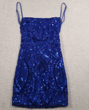 Sexy Sheath Spaghetti Straps Sequin Royal Blue Short Formal Homecoming Dress Middle School Short 16th Birthday Outfits Graduation Dress Cocktail Dresses HZ1121