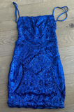 Sexy Sheath Spaghetti Straps Sequin Royal Blue Short Formal Homecoming Dress Middle School Short 16th Birthday Outfits Graduation Dress Cocktail Dresses HZ1121