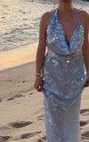 Elegant Mermaid Halter Light Green Sequin Long Prom Dresses Party Dress 21st Birthday Outfits Graduation Dresses HZ1121