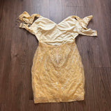 Pretty A line V Neck Yellow Sequin Formal Homecoming Dresses Short 21st Birthday Outfits Graduation Dress Mini Cocktail Dresses HZ1121