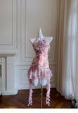 Pretty Sheath Halter Pink Floral Chiffon Short Formal Homecoming Dresses Middle School Short 21st Birthday Outfits Graduation Dress Mini Cocktail Dresses HZ1121
