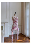 Pretty Sheath Halter Pink Floral Chiffon Short Formal Homecoming Dresses Middle School Short 21st Birthday Outfits Graduation Dress Mini Cocktail Dresses HZ1121