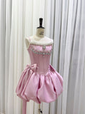 Modest Ball Gown Spaghetti Straps Satin Red Short Formal Homecoming Dress Middle School Short 20th Birthday Outfits Graduation Dress Cocktail Dresses HZ1121