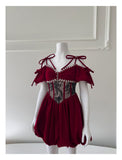 Aesthetic Ball Gown Burgundy Velvet Short Mini Feathers Formal Homecoming Dress Short Cocktail Outfits Graduation Dress Mini Hoco Dress HZ1121