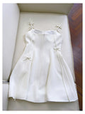 Pretty A Line Spaghetti Straps White Short Formal Homecoming Dresses Middle School Short 21st Birthday Outfits Graduation Dress Mini Cocktail Dresses HZ1121