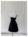 Pretty A Line Spaghetti Straps Black Satin Short Formal Homecoming Dresses Middle School Short 21st Birthday Outfits Graduation Dress Mini Cocktail Dresses HZ1121