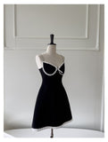 Pretty A Line Spaghetti Straps Black Satin Short Formal Homecoming Dresses Middle School Short 21st Birthday Outfits Graduation Dress Mini Cocktail Dresses HZ1121
