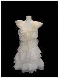 Pretty A line V Neck Ivory Chiffon Short Formal Homecoming Dresses Middle School Short 21st Birthday Outfits Graduation Dress Mini Cocktail Dresses HZ1121