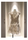 Pretty A line V Neck Ivory Chiffon Short Formal Homecoming Dresses Middle School Short 21st Birthday Outfits Graduation Dress Mini Cocktail Dresses HZ1121
