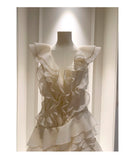 Pretty A line V Neck Ivory Chiffon Short Formal Homecoming Dresses Middle School Short 21st Birthday Outfits Graduation Dress Mini Cocktail Dresses HZ1121