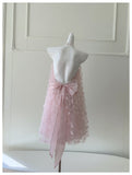 Pretty A Line High Neck Pink Lace Formal Homecoming Dresses Middle School Short 21st Birthday Outfits Graduation Dress Mini Cocktail Dresses HZ1121