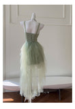 Pretty A Line Sage Green Tulle Formal Homecoming Dresses Middle School Short 21st Birthday Outfits Graduation Dress Mini Cocktail Dresses HZ1121