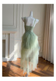 Pretty A Line Sage Green Tulle Formal Homecoming Dresses Middle School Short 21st Birthday Outfits Graduation Dress Mini Cocktail Dresses HZ1121