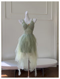 Pretty A Line Sage Green Tulle Formal Homecoming Dresses Middle School Short 21st Birthday Outfits Graduation Dress Mini Cocktail Dresses HZ1121