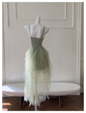 Pretty A Line Sage Green Tulle Formal Homecoming Dresses Middle School Short 21st Birthday Outfits Graduation Dress Mini Cocktail Dresses HZ1121