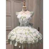 Vintage Ball Gown Square Neck Mint Green Lace Summer 16th Birthday Dress Lolita Dress Mini 18th Birthday Outfits Short Lolita Outfit HZ1121