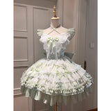 Vintage Ball Gown Square Neck Mint Green Lace Summer 16th Birthday Dress Lolita Dress Mini 18th Birthday Outfits Short Lolita Outfit HZ1121