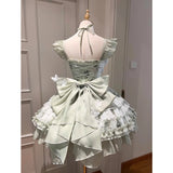 Vintage Ball Gown Square Neck Mint Green Lace Summer 16th Birthday Dress Lolita Dress Mini 18th Birthday Outfits Short Lolita Outfit HZ1121