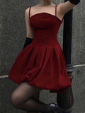 Pretty Ball Gown Spaghetti Straps Burgundy Formal 8th Grade Homecoming Dresses Summer Middle School Hoco Dress Homecoming Outfits HZ1121