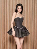Pretty Ball Gown Sweetheart Black Formal Homecoming Dresses Short 21st Birthday Outfits Graduation Dress Mini Cocktail Dresses HZ1121