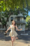 Pretty A line Square Black Polka Dots Formal Homecoming Dresses Short 16th Birthday Outfits Graduation Dress Mini Cocktail Dresses HZ1121