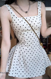 Cute A line Square Black Polka Dots Formal Homecoming Dresses Short 16th Birthday Outfits Graduation Dress Mini Cocktail Dresses HZ1121