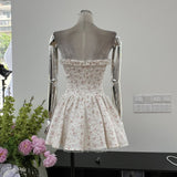 Modest A line Sweetheart Floral Blue Short Formal Homecoming Dress Middle School Short 18th Birthday Outfits Graduation Dress Cocktail Dresses HZ1121