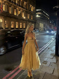 Pretty A Line Sweetheart Lace Yellow Formal Homecoming Dresses 21st Birthday Outfits Graduation Dress Cocktail Dresses HZ1121