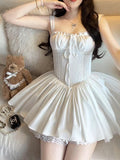 Simple A line Square Neck White Short Homecoming Dress Summer Hoco Dresses Mini Cocktail Dress HZ1121