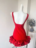 Sexy Sheath Scoop Neck Red Short Homecoming Dress Summer Hoco Dresses Mini Cocktail Dress HZ1121