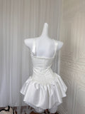 Pretty A Line Strapless White Satin Formal Homecoming Dresses 21st Birthday Outfits Graduation Dress Short Mini Night Cocktail Dresses HZ1121