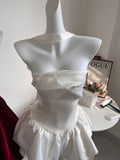 Pretty A Line Strapless White Satin Formal Homecoming Dresses 21st Birthday Outfits Graduation Dress Short Mini Night Cocktail Dresses HZ1121