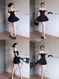 Modest A line Off The Shoulder Red Short Formal Homecoming Dress Short 20th Birthday Outfits Graduation Dress Cocktail Dresses HZ1121