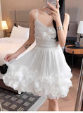 Modest Ball Gown Spaghetti Straps Dusty Blue Formal Homecoming Dresses Short 16th Birthday Outfits Graduation Dress Mini Hoco Dresses HZ1121