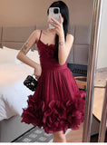 Modest Ball Gown Spaghetti Straps Dusty Blue Formal Homecoming Dresses Short 16th Birthday Outfits Graduation Dress Mini Hoco Dresses HZ1121