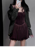 Cute A Line Square Neck Burgundy Velvet Formal Homecoming Dresses 18th Birthday Outfits Graduation Dress Short Mini Hoco Dresses HZ1121