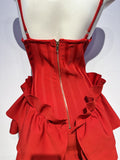 Cute A Line Spaghetti Straps Red Satin Formal Homecoming Dresses 16th Birthday Outfits Graduation Dress Short Mini Hoco Dresses HZ1121