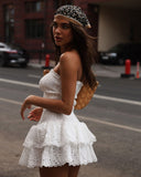 Modest Sheath Strapless Tight White Lace Formal Homecoming Dresses 18th Birthday Outfits Graduation Dress Short Hoco Dresses HZ1121
