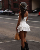 Modest Sheath Strapless Tight White Lace Formal Homecoming Dresses 18th Birthday Outfits Graduation Dress Short Hoco Dresses HZ1121