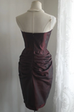 Vintage A line Strapless Burgundy Taffeta Formal Homecoming Dresses 18th Birthday Outfits Graduation Dress Short Mini Hoco Dresses HZ1121