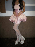 Unique Ball Gown Sweetheart Pink Satin Lace Short Formal 8th Grade Homecoming Dresses Middle School Cocktail Dress Hoco Outfits Inspo HZ1121