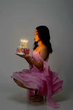 Modest Ball Gown Straps Pink Chiffon Formal Homecoming Dresses 8th Grad Dance Graduation Dress Short Hoco Dresses HZ1121